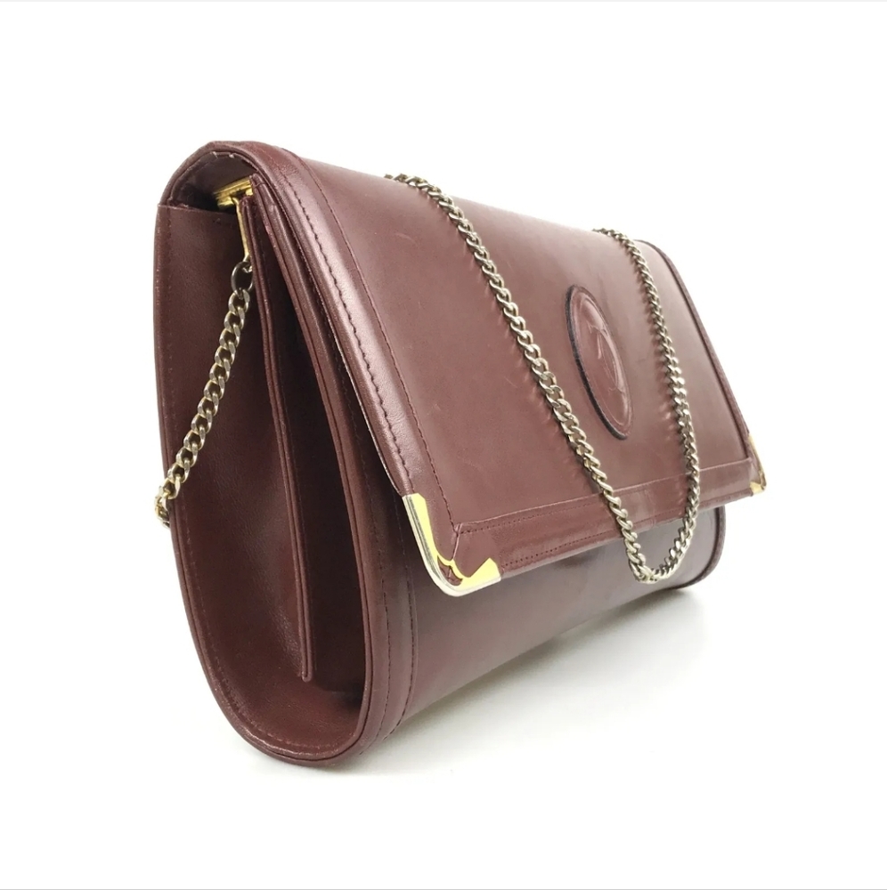 Cartier Bag Shoulder Bag Leather Dark Red View 3